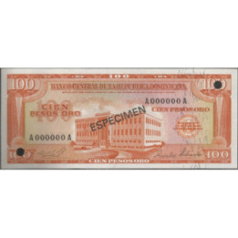 Rep. Dominicana 100 Pesos ND1974 P104s Especimen