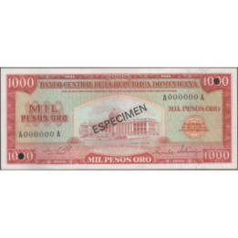 Rep. Dominicana 1.000 Pesos ND1975 P115s1 Especimen