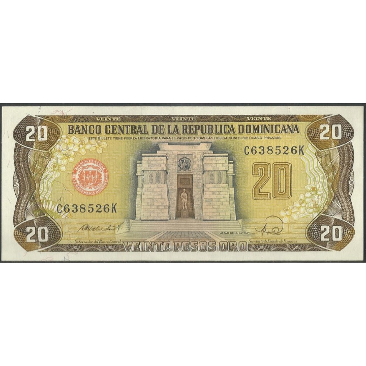 Rep. Dominicana 20 Pesos 1988 P120c
