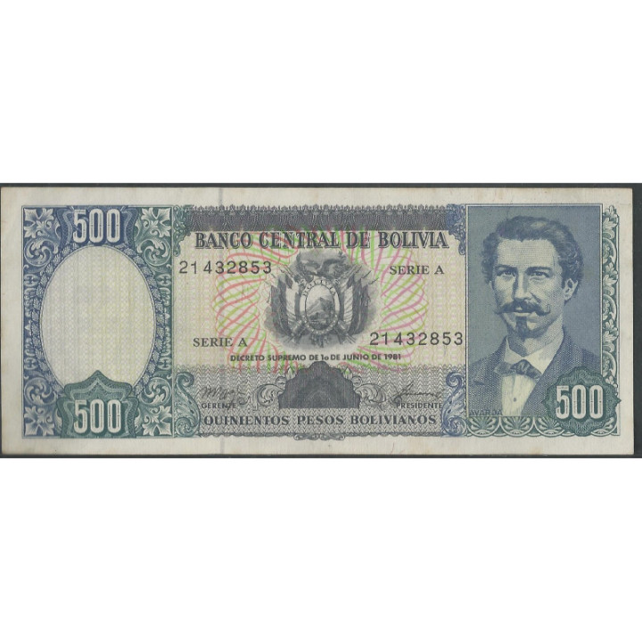 Bolivia 500 Pesos Bolivianos 1 Jun 1981 A P165a