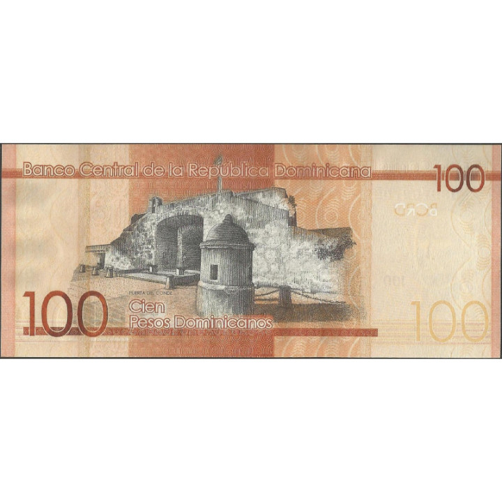 Rep. Dominicana 100 Pesos 2015 P190b reverso