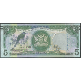 Trinidad y Tobago 5 Dollars 2006 Firma HilaireP47c