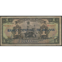 Bolivia 1 Boliviano ND1929 Serie W1 P112