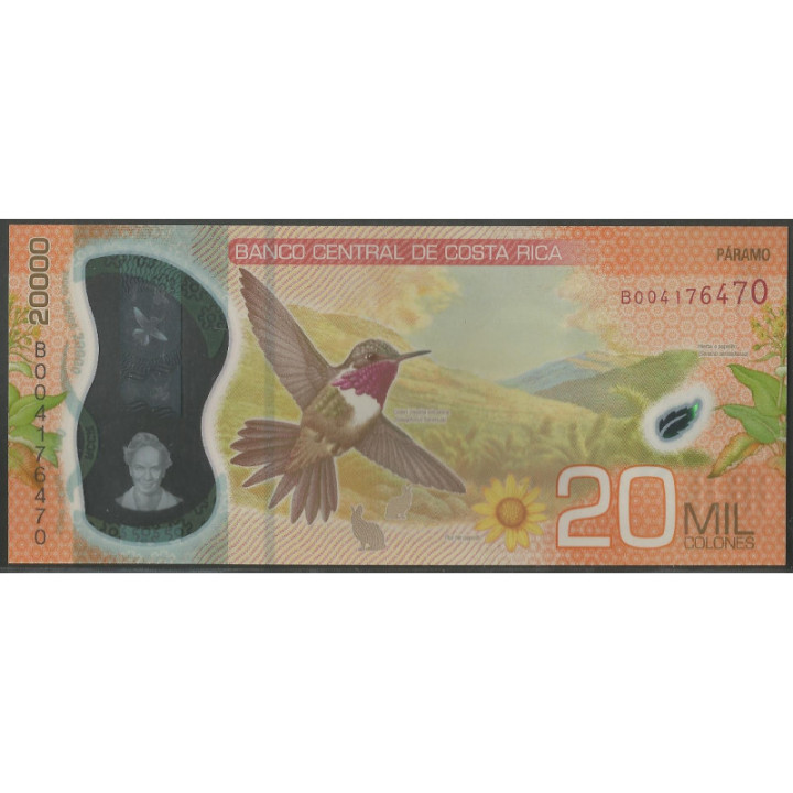 Costa Rica 20.000 Colones 14 Sep 2018 P284 reverso