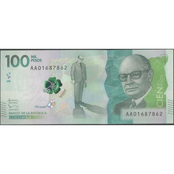Billete de 100.000 Pesos 8 Ago 204 Serie AA BGWNF100-1