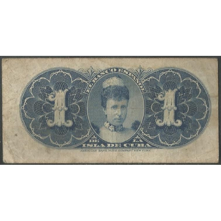 Cuba 1 Peso 15 May 1896 P47a reverso