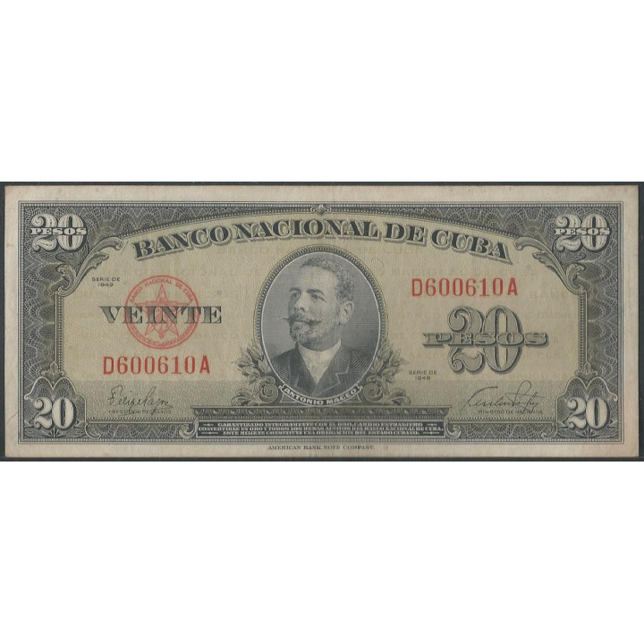 Cuba 20 Pesos 1949 P80a