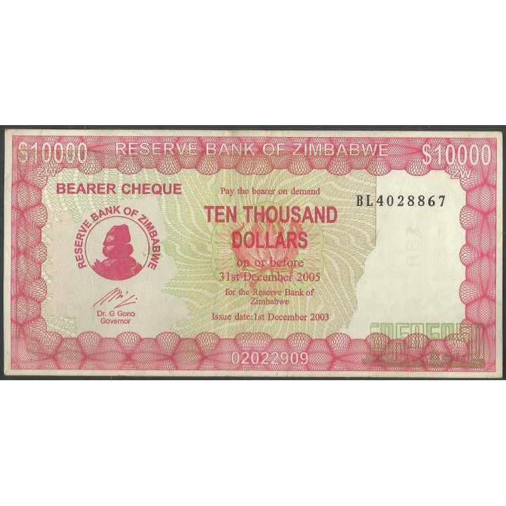Zimbabwe 10.000 Dollars 1 Dic 2003 P22e