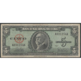 Cuba 5 Pesos 1960 P92a