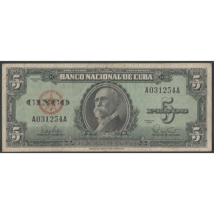 Cuba 5 Pesos 1960 P92a