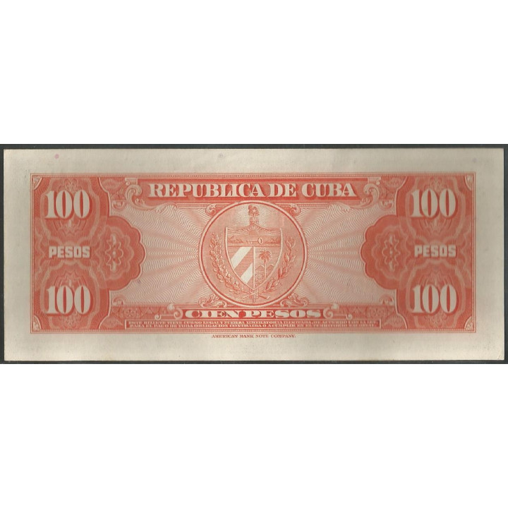Cuba 100 Pesos 1959 P93a reverso