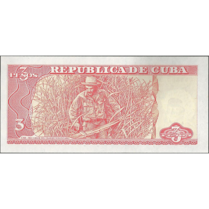 Cuba 3 Pesos 2004 P127a reverso
