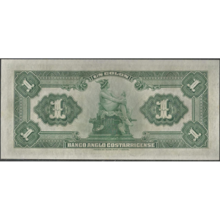Costa Rica 1 Colon L 23 Jun L 23 1917 Ps121r reverso