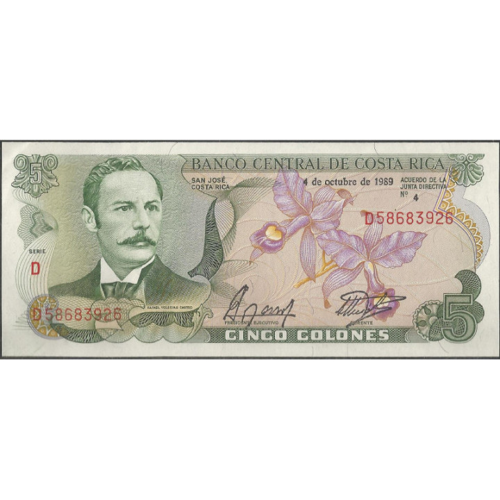 Costa Rica 5 Colones 4 Oct 1989 P236d