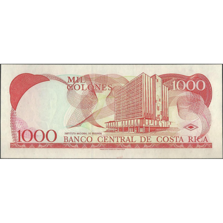 Costa Rica 1.000 Colones 9 Abr 2003 P264d reverso