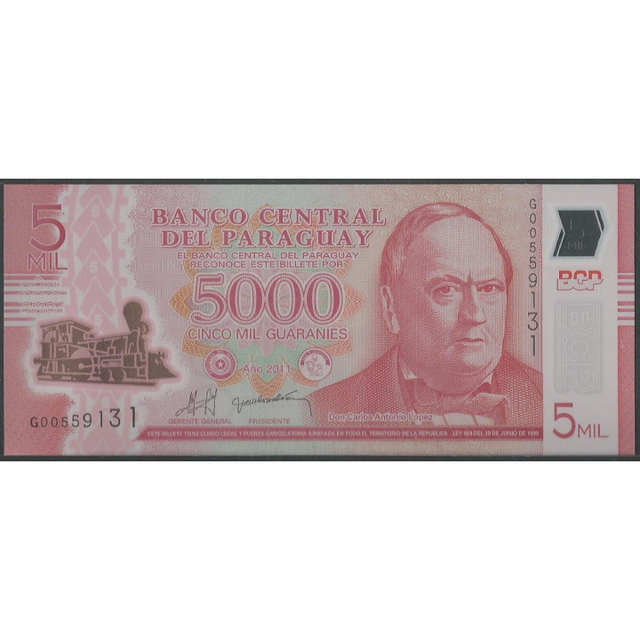Paraguay 5.000 Guaranies 2011 P234a