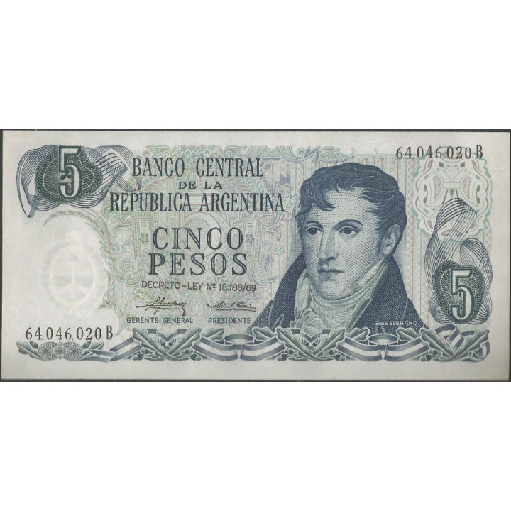 Argentina 5 Pesos ND1974-6 Serie B P294