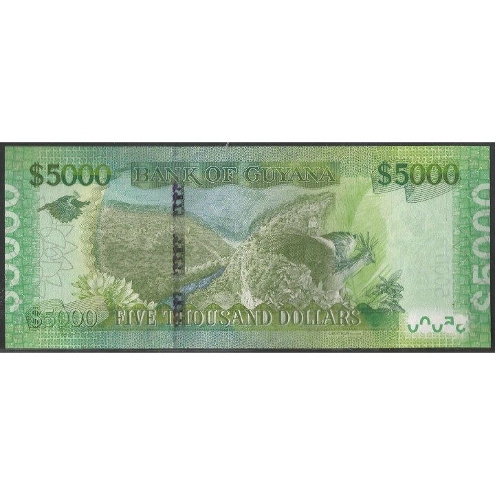 Guyana 5.000 Dollars ND2013 P40 reverso