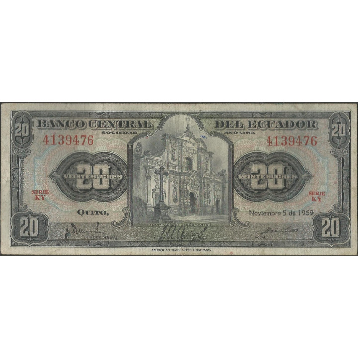Ecuador 20 Sucres 5 Nov 1969 KY P103b