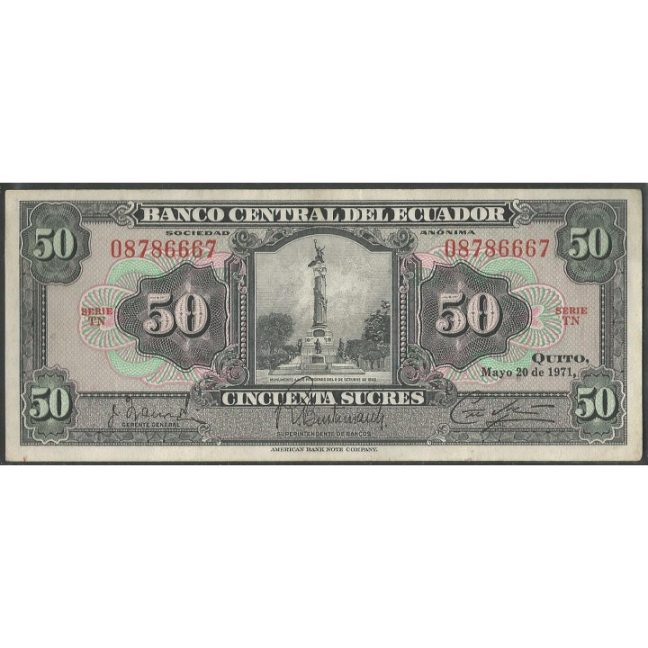 Ecuador 50 Sucres 20 May 1971 TN P104b