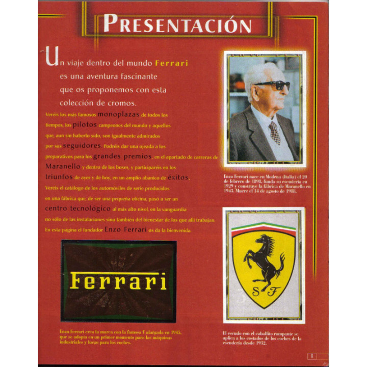 Automovilismo - Ferrari Panini 2004 reverso