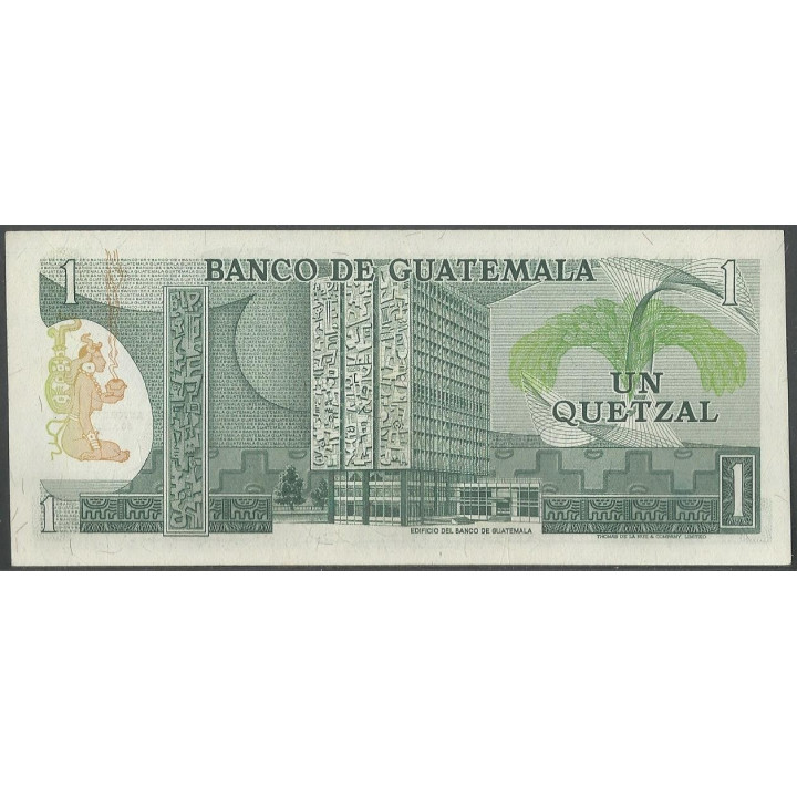 Guatemala 1 Quetzal 20 Abr 1977 P59c reverso