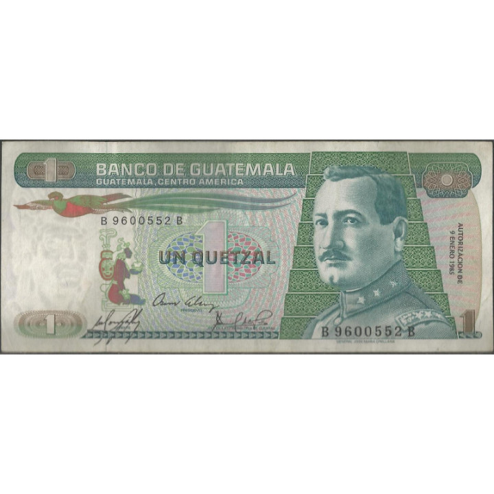 Guatemala 1 Quetzal 9 Ene 1985 P66