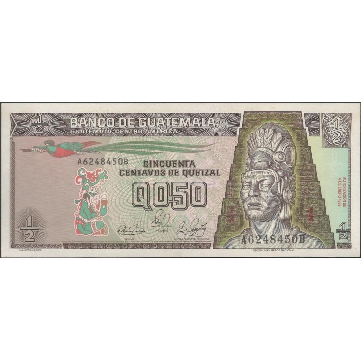 Guatemala 50 Centavos 4 Ene 1989 P72a