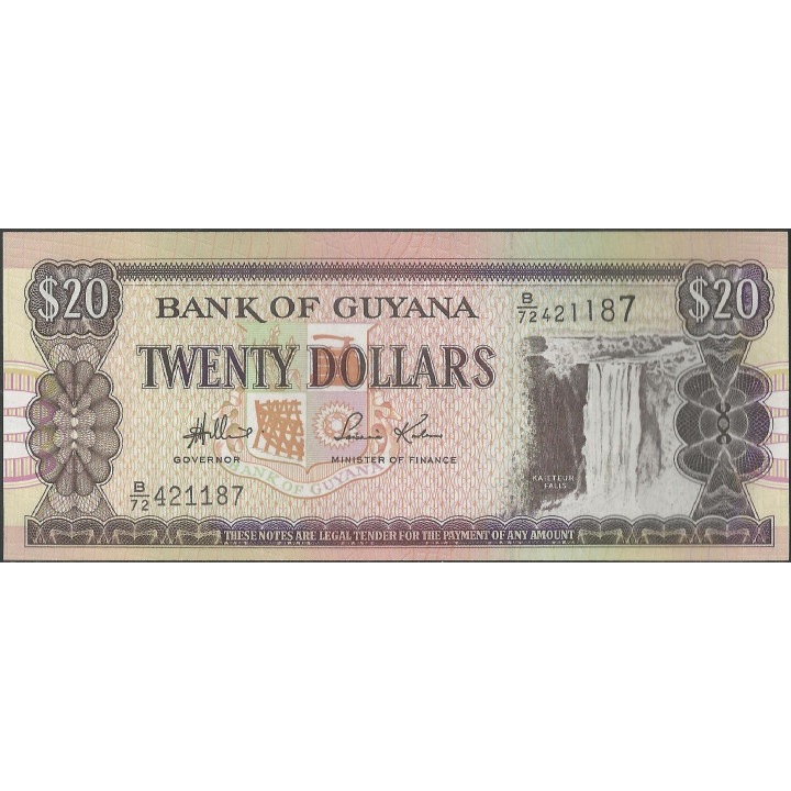 Guyana 20 Dollars ND1996 Firma 13 P30d
