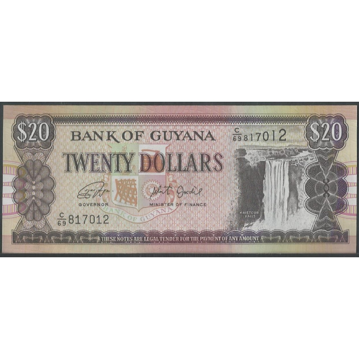 Guyana 20 Dollars ND1996 Firma 16 P30f
