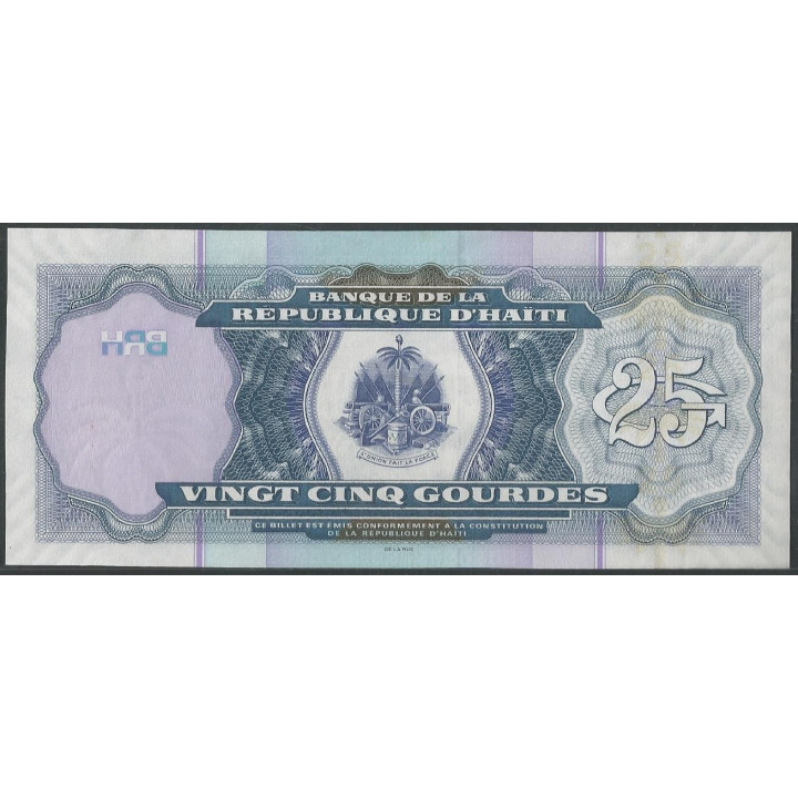 Haiti 25 Gourdes 2009 P266d reverso
