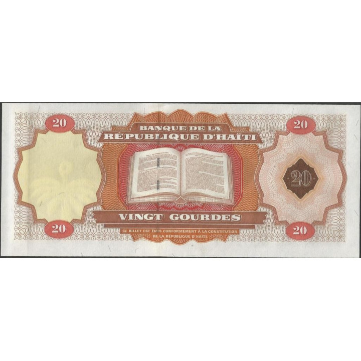 Haiti 20 Gourdes 2001 P271A reverso