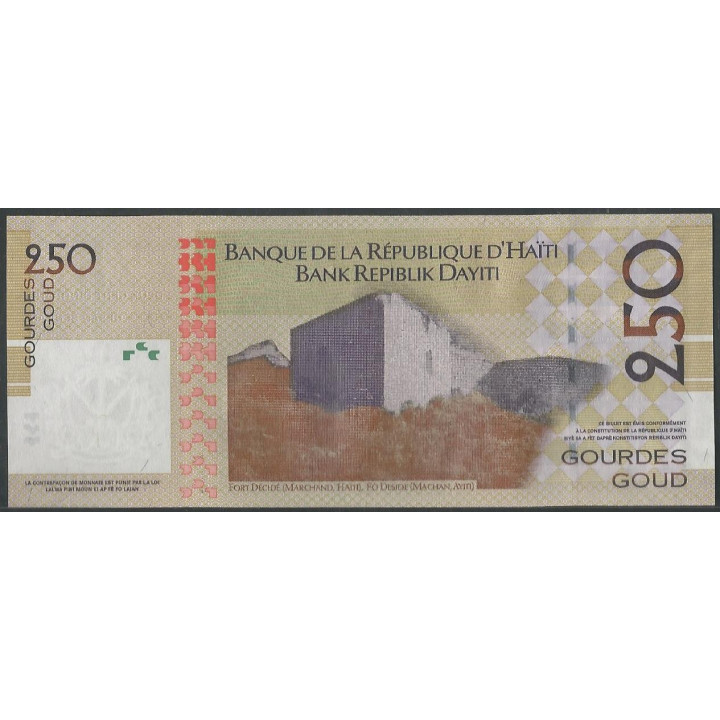 Haiti 250 Gourdes 2010 P276d reverso