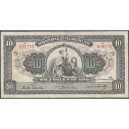 Peru 10 Soles 17 Feb 1955 P71a