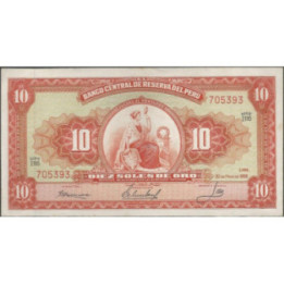 Peru 10 Soles 20 May 1966 P84a