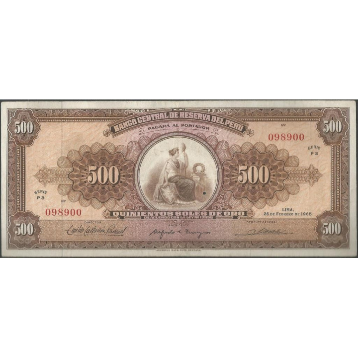 Peru 500 Soles 26 Feb 1965 P91