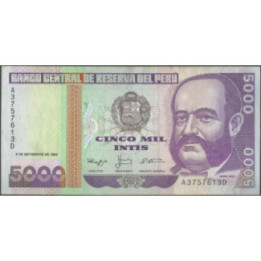 Peru 5.000 Intis 9 Sep 1988 P139