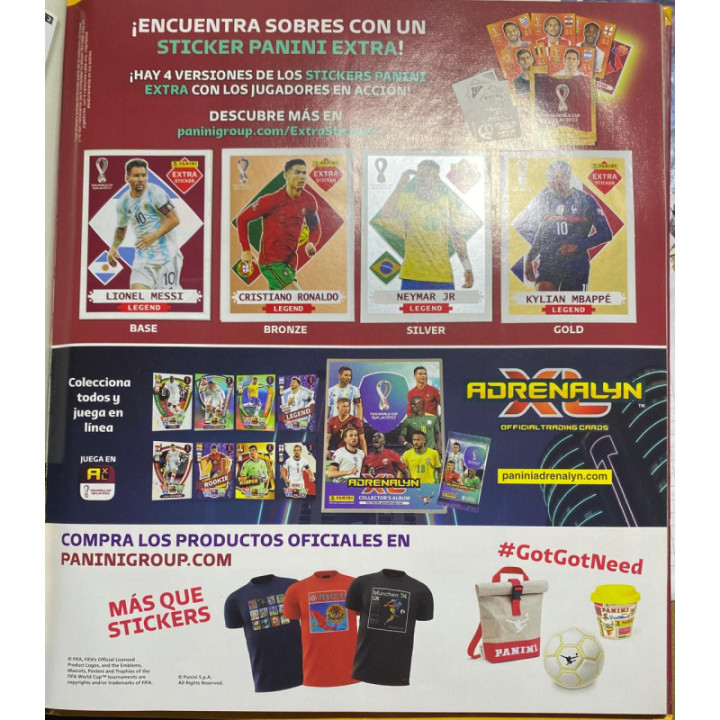 Futbol - Mundial Qatar 2022 Panini Pasta Dura reverso
