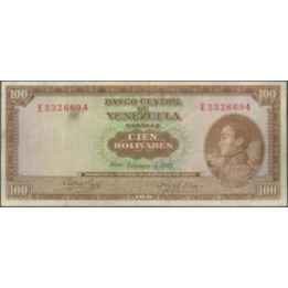 Venezuela 100 Bolivares 6 Feb 1973 E 7 Dig P48j