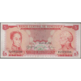 Venezuela 5 Bolivares 29 Ene 1974 Y 7 Dig P50h