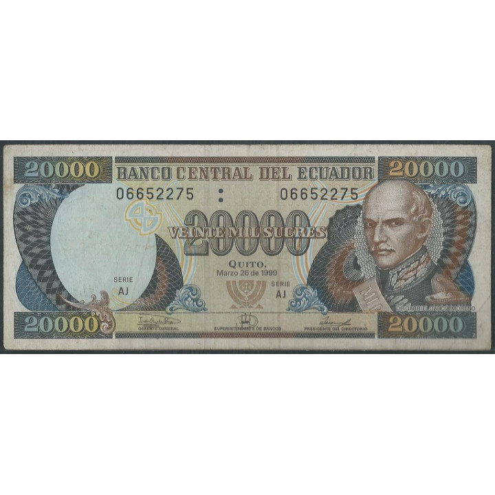 Ecuador 20.000 Sucres 26 Mar 1999 AJ P129c