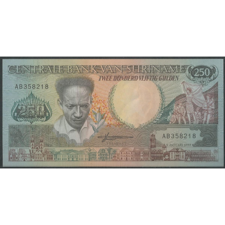 Suriname 250 Gulden 9 Ene 1988 P134