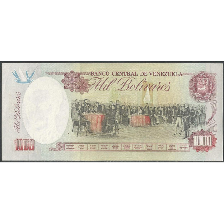 Venezuela 1.000 Bolivares 5 Feb 1998 M 9 Dig P76c reverso
