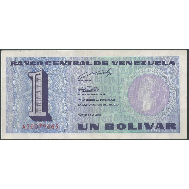 Venezuela 1 Bolivar 5 Oct 1989 A8 Dig P68