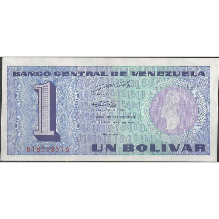 Venezuela 1 Bolivar 5 Oct 1989 B8 Dig P68