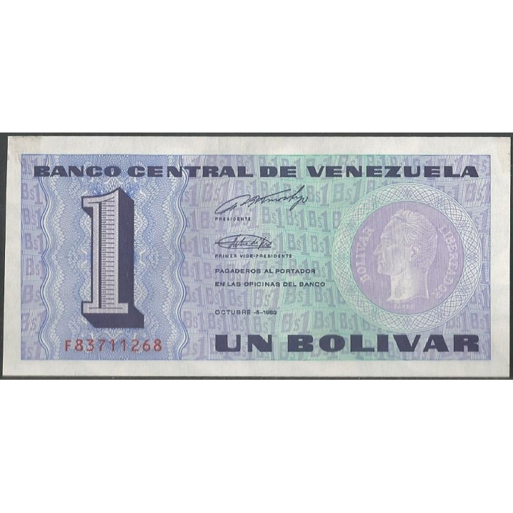 Venezuela 1 Bolivar 5 Oct 1989 F8 Dig P68