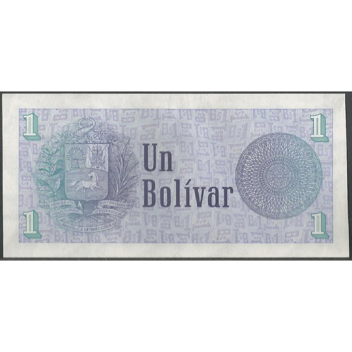 Venezuela 1 Bolivar 5 Oct 1989 F8 Dig P68 reverso