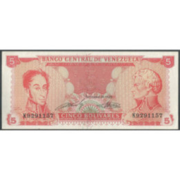 Venezuela 5 Bolivares 21 Sep 1989 K 7 Dig P70a