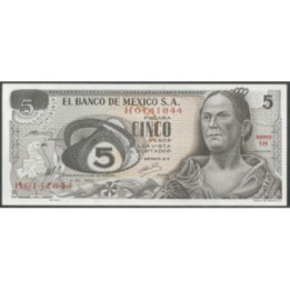 Mexico 5 Pesos 3 Dic 1969 Serie 1H P62a