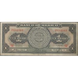 Mexico 1 Peso 4 Dic 1957 Serie HB P59c